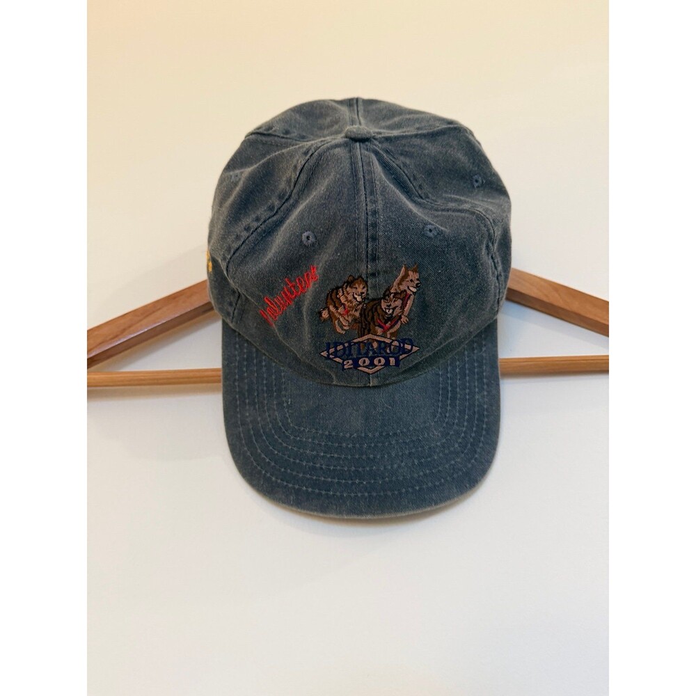 Vintage 2001 Alaska Iditarod Hat Volunteer Sled Dog Race Gray Strapback Cap